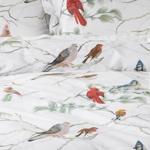 ✨Host Pic✨Pottery Barn, King Duvet & 2 Euro Shams in New Lowell Winter Birds